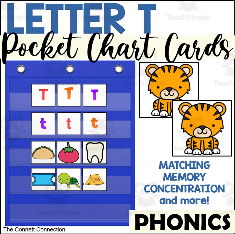 Letter T Pocket Chart Cards By Teach Simple