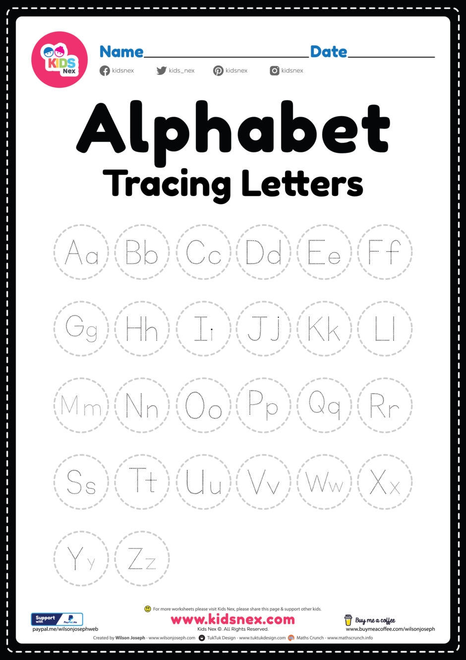 Alphabet Tracing Worksheets Printable Pdf
