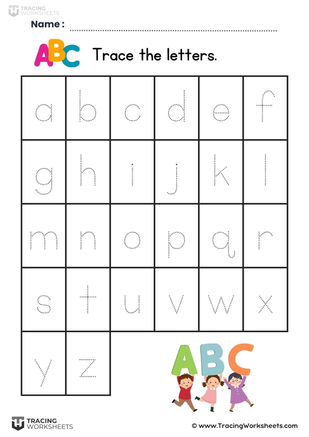 Printable Alphabet Trace Sheets