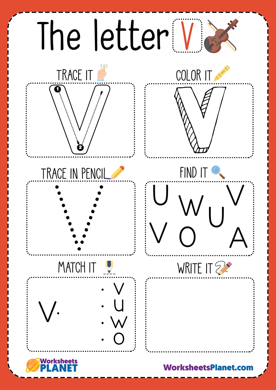Letter V Worksheets Free Printables