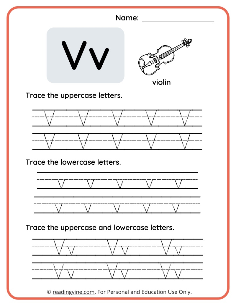 Free Printable Letter V Worksheets