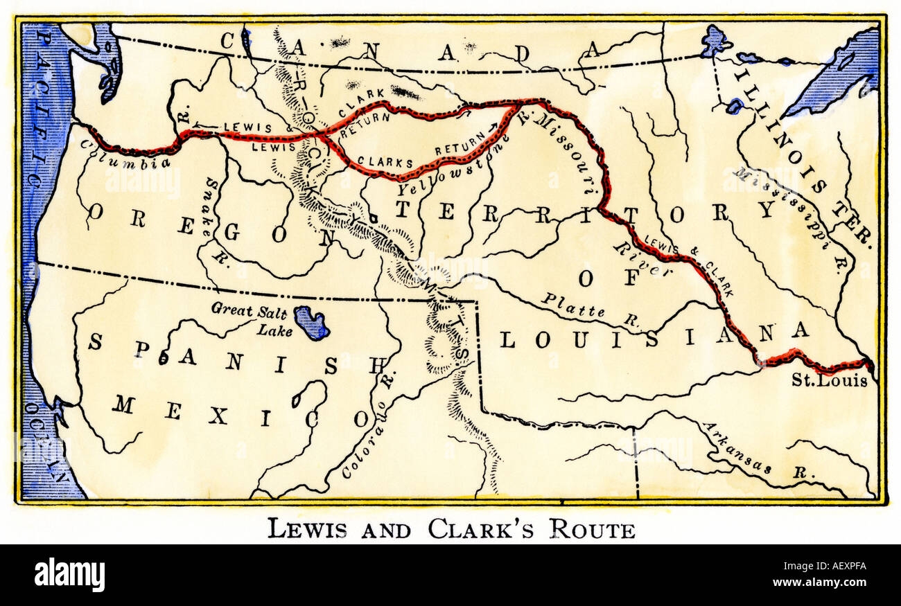 Lewis And Clark Map Route Hi res Stock Photography And Images Alamy