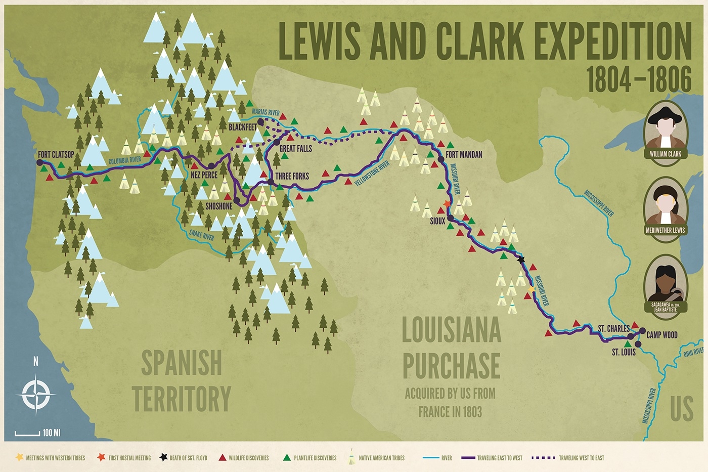Lewis Clark Expedition Map Behance