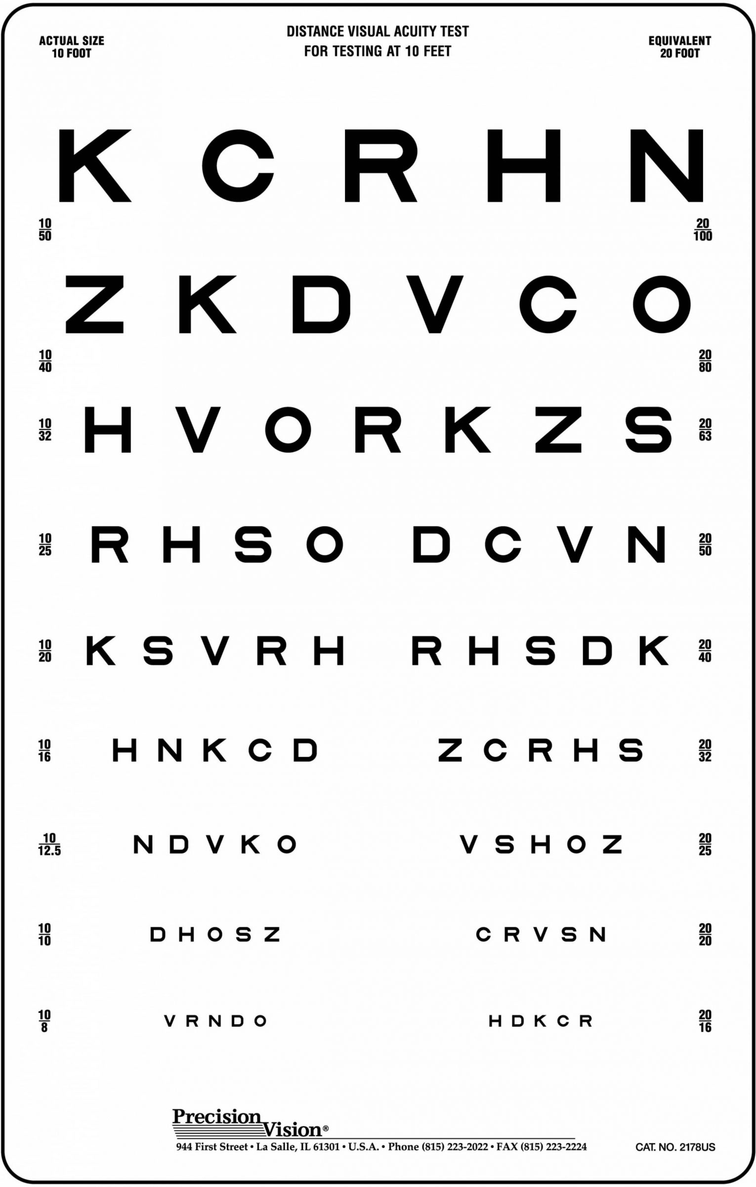 Linear Spaced Translucent Sloan Vision Chart Precision Vision Linear Spaced Translucent Sloan Vision Chart Precision Vision
