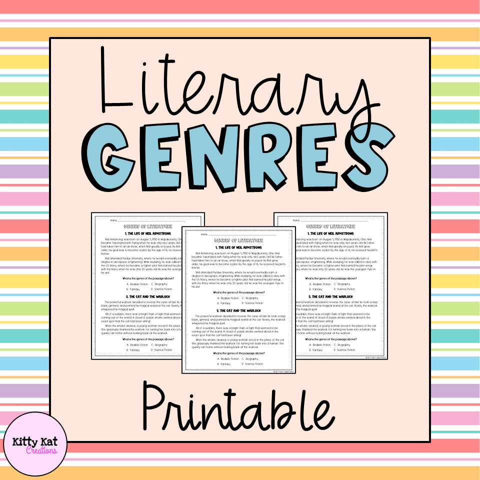 Printable Literary Genres Chart Printable Literary Genres Chart