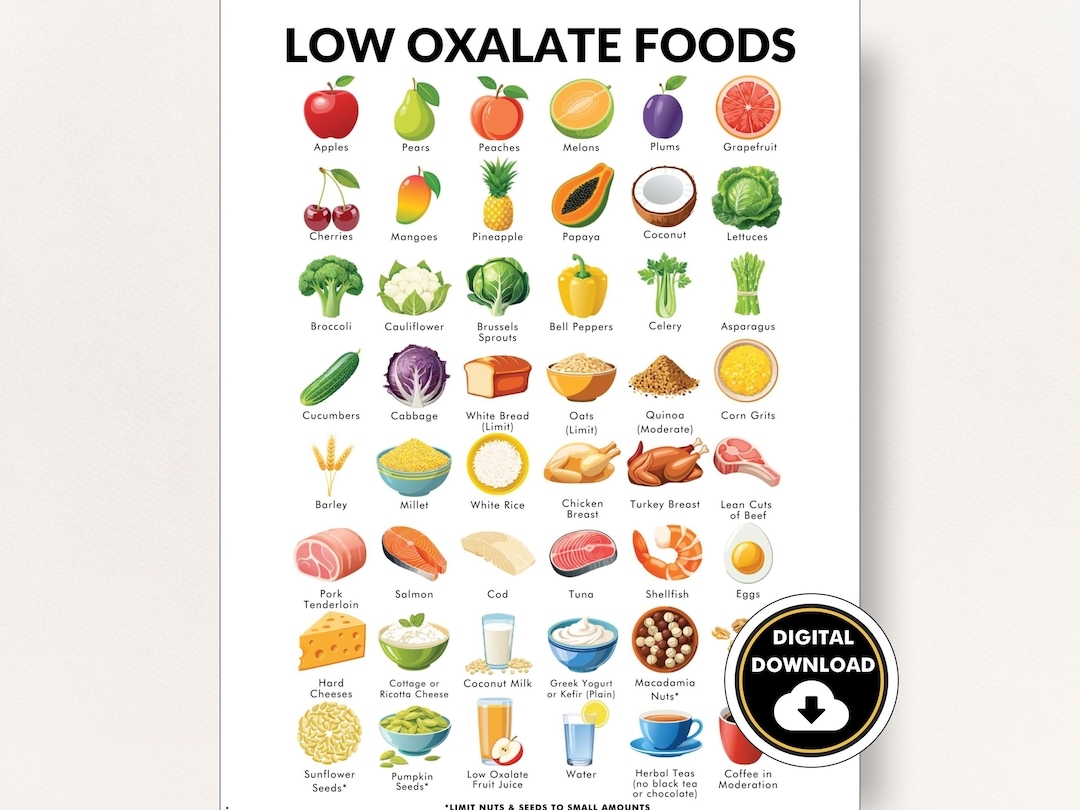 Low Oxalate Diet Low Oxalate Foods List Printable PDF Of Foods That Contain Low Oxalate Etsy Low Oxalate Diet Low Oxalate Foods List Printable PDF Of Foods That Contain Low Oxalate Etsy