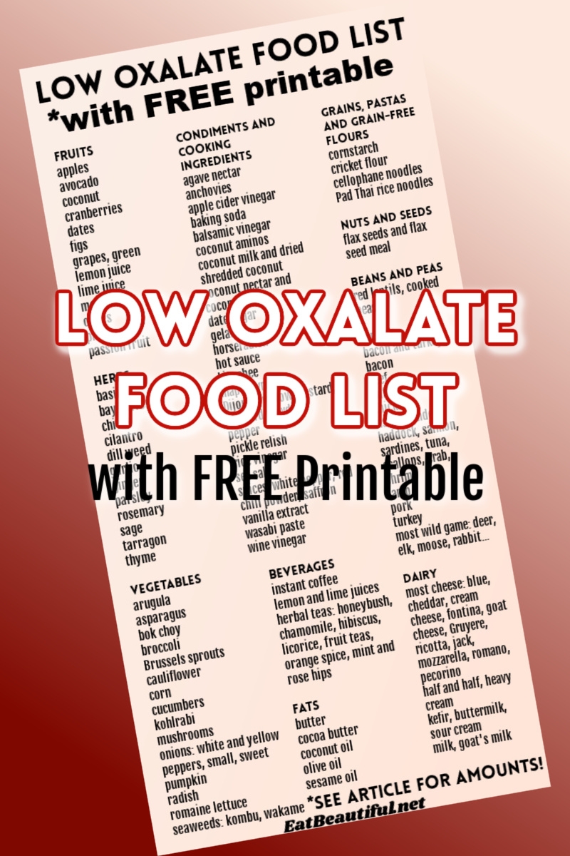 Low Oxalate Food List with FREE Printable PDF Eat Beautiful Low Oxalate Food List with FREE Printable PDF Eat Beautiful