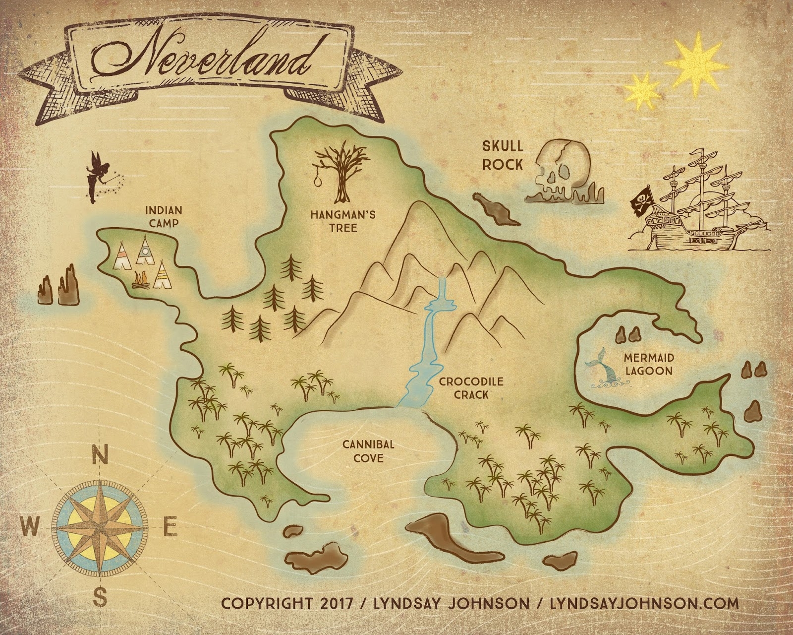 Printable Neverland Map