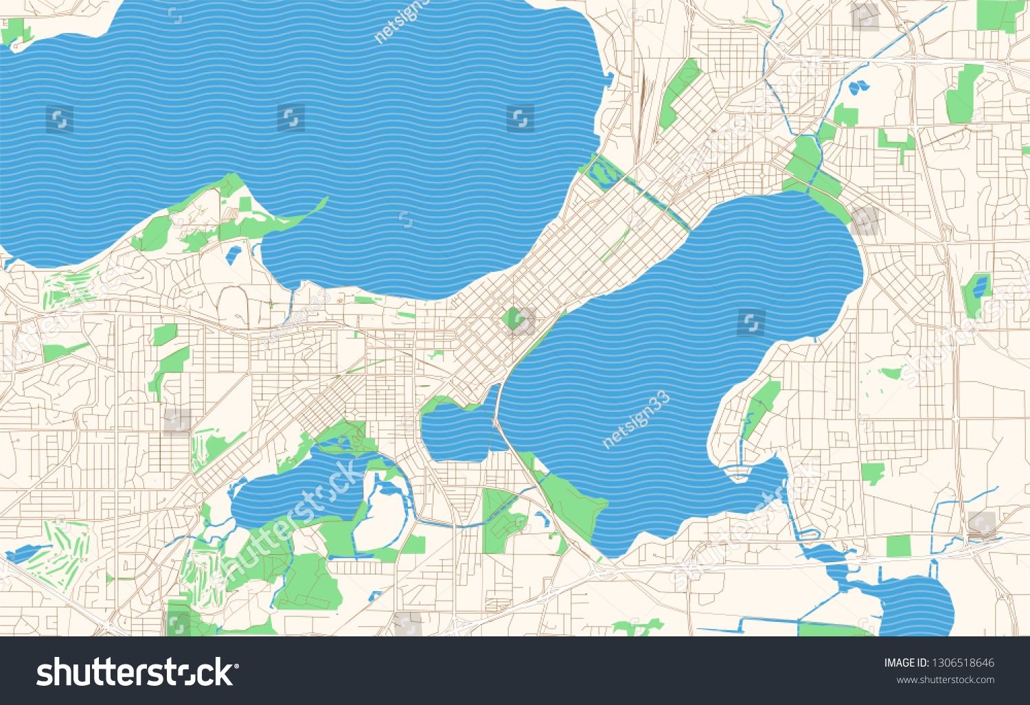 Madison Wisconsin Printable Map Excerpt This Stock Vector Royalty Free 1306518646 Shutterstock