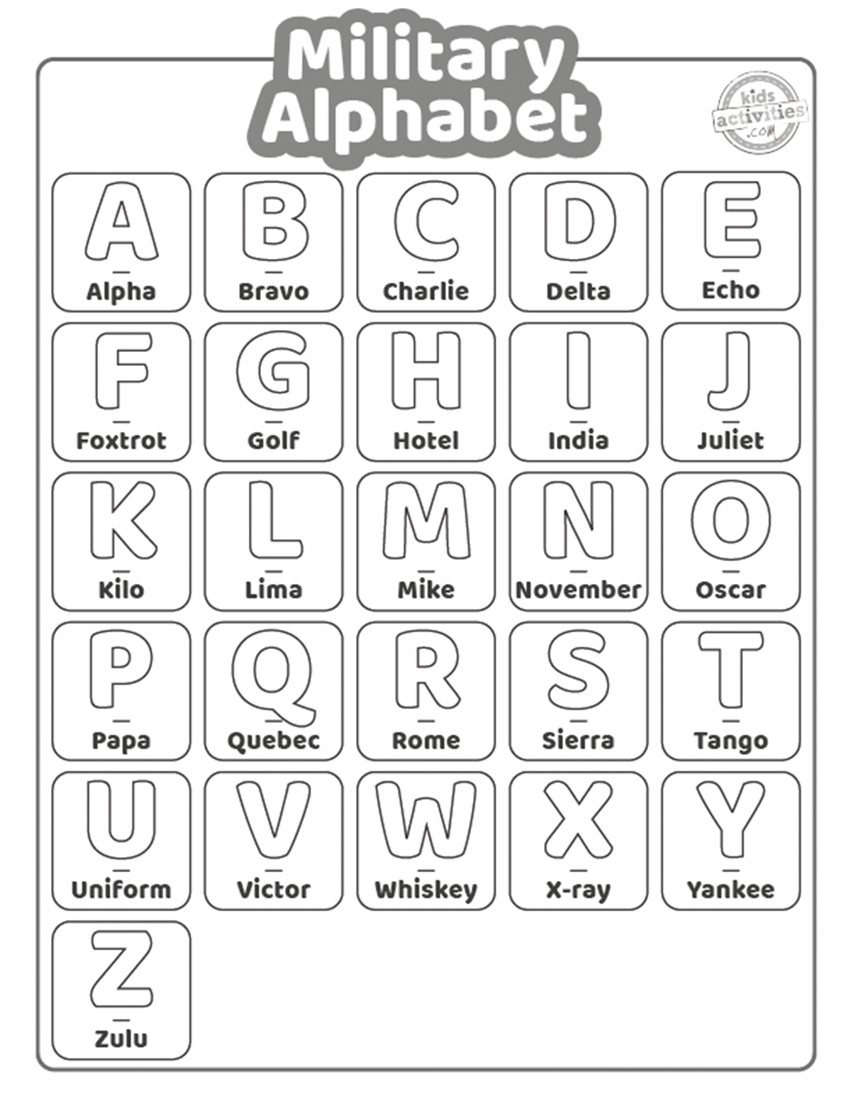 Magnificent Military Alphabet Printable For Kids Kids Activities Blog Magnificent Military Alphabet Printable For Kids Kids Activities Blog