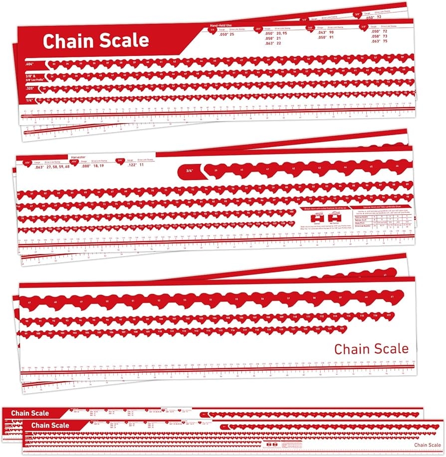 Maitys 2 Pack Chainsaw Chain Measuring Chart Scale Drive Link Measuring Chart Chainsaw Chain Alignment Tool Amazon sg DIY And Tools