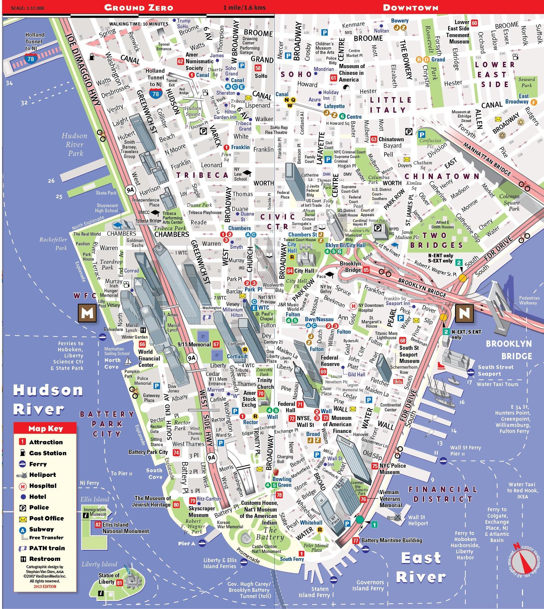 Printable Map Of Lower Manhattan