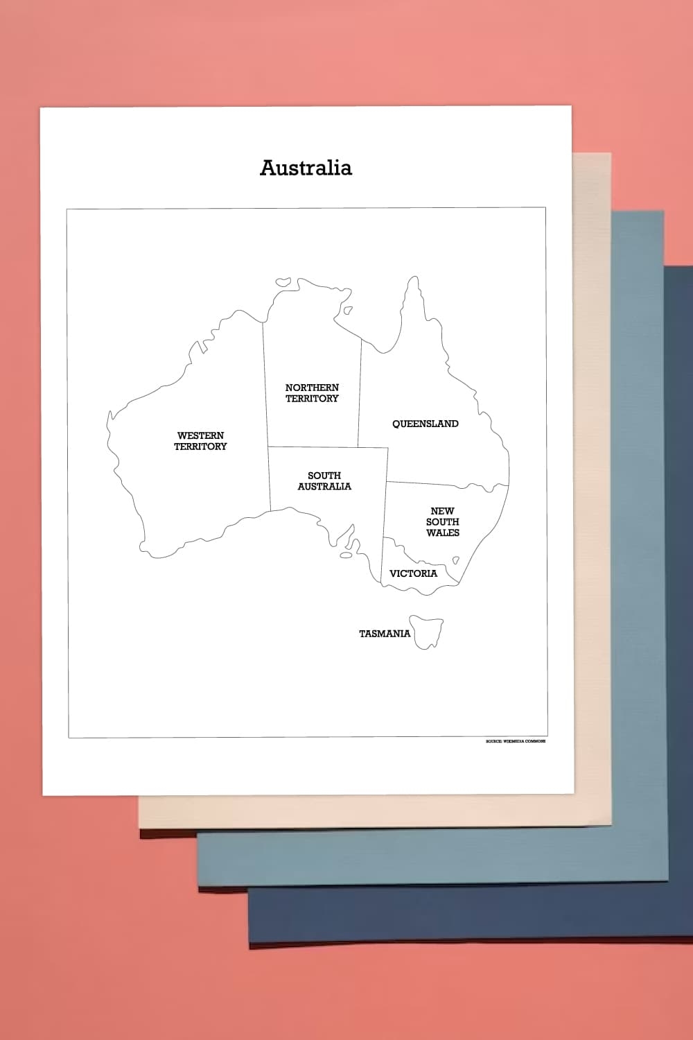 Map Of Australia Free Printable Messy Momma Crafts