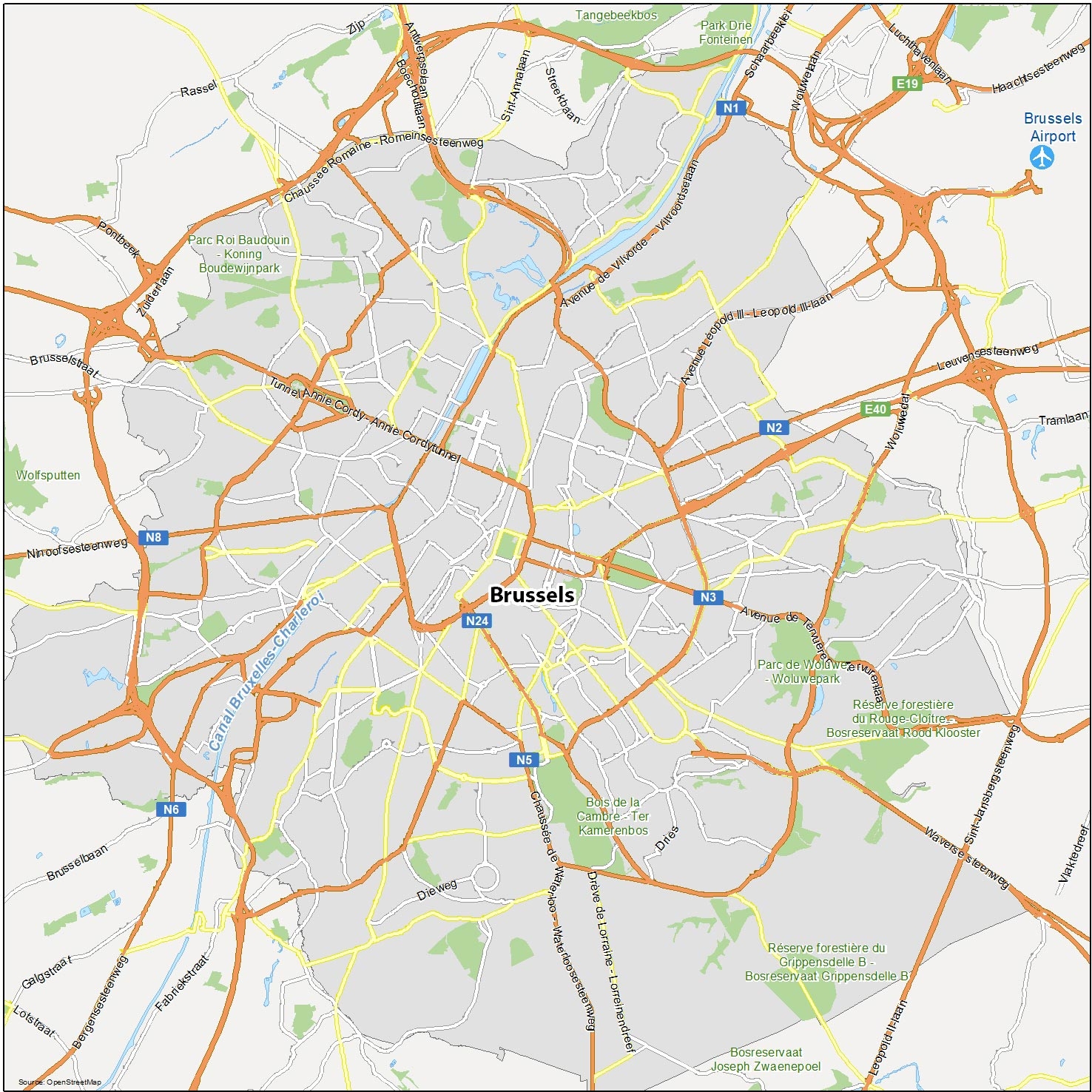 Map Of Brussels Belgium GIS Geography