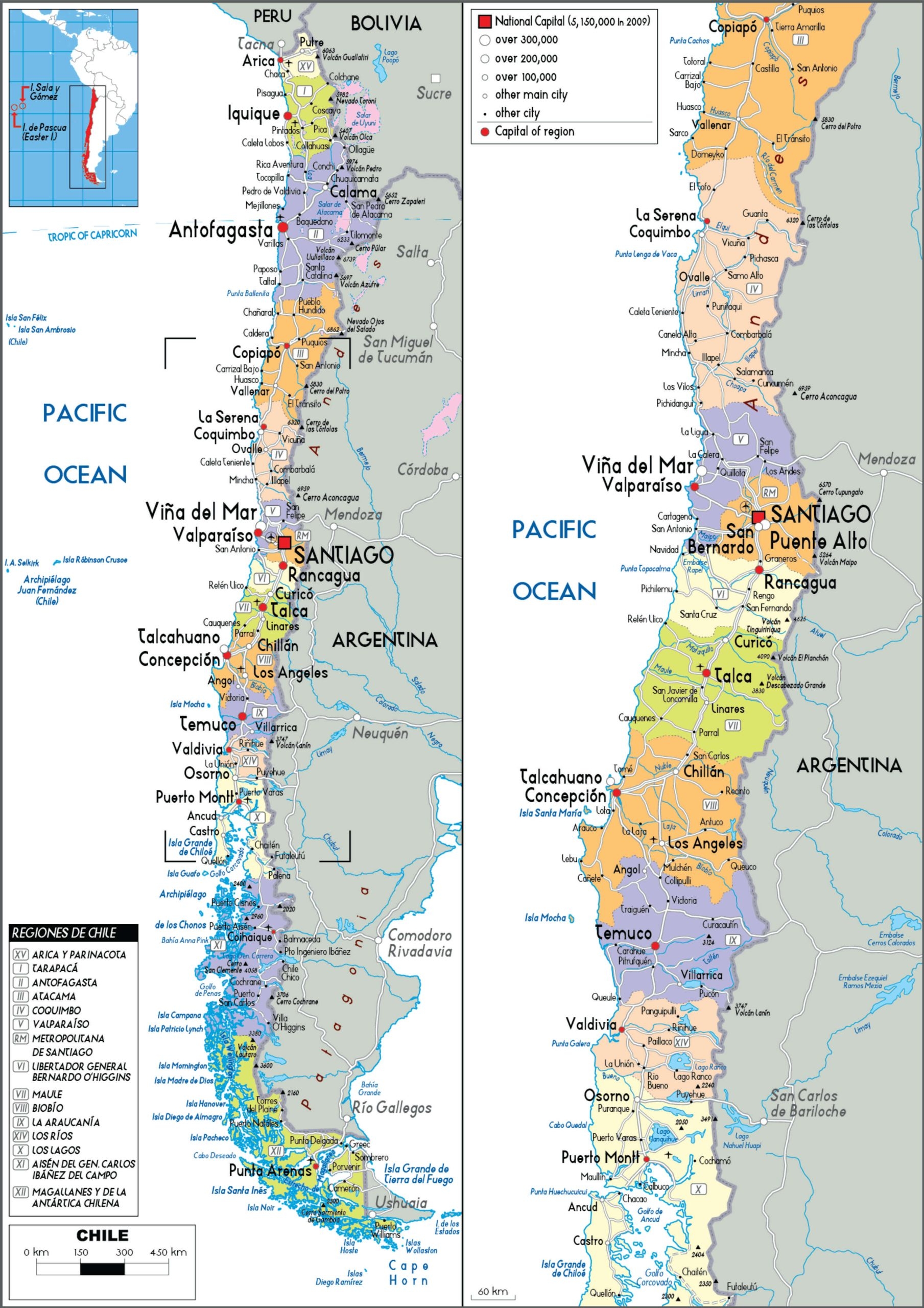 Printable Map Of Chile Printable Map Of Chile