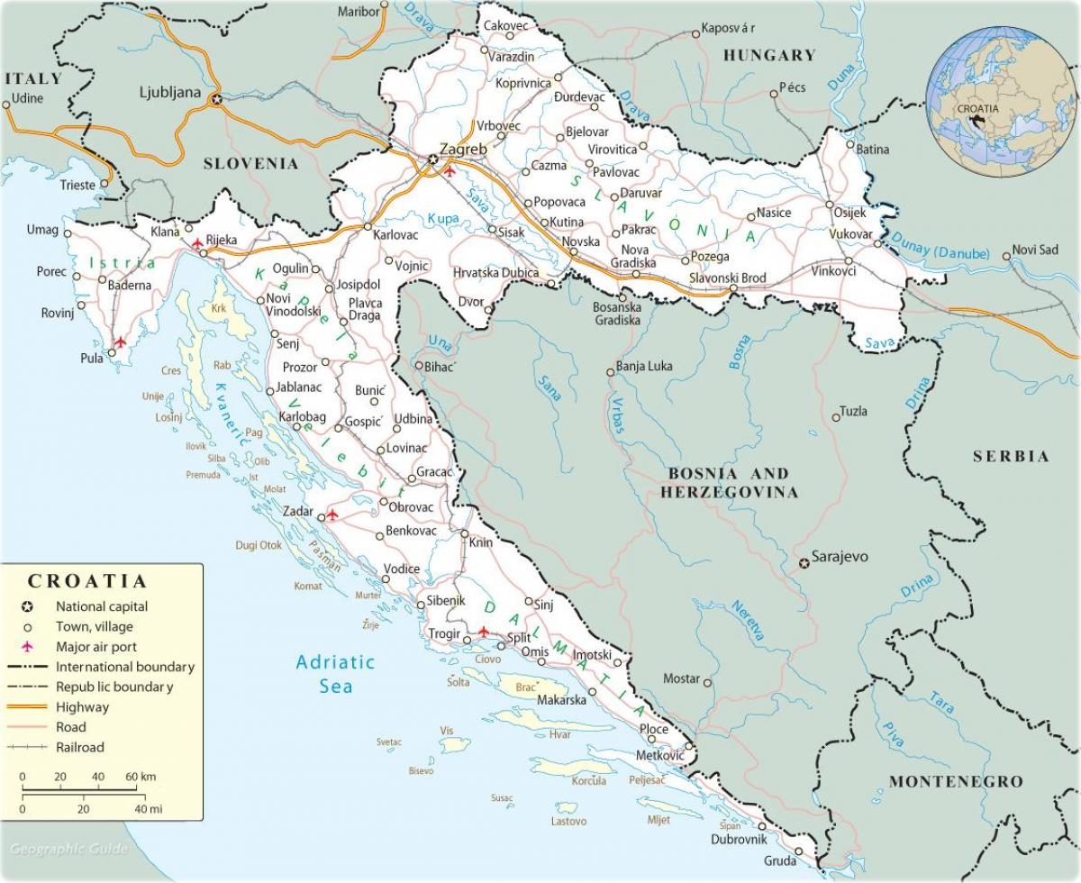 Map Of Croatia Offline Map And Detailed Map Of Croatia