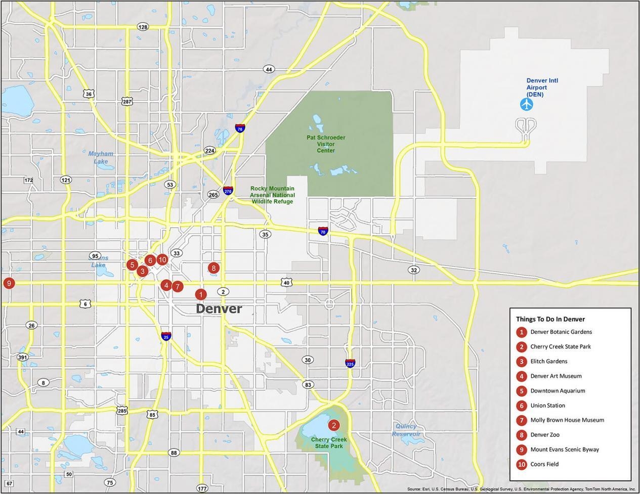 Map Of Denver Colorado GIS Geography
