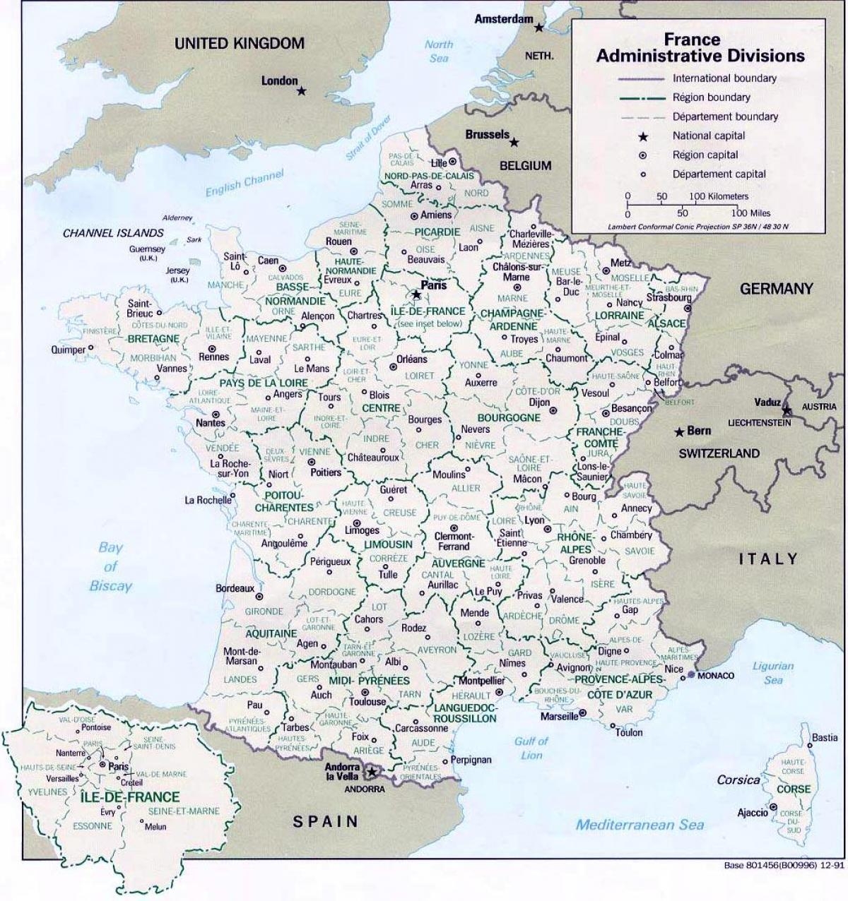 Map Of France Regions And Cities Map Of France Regions With Cities Western Europe Europe 
