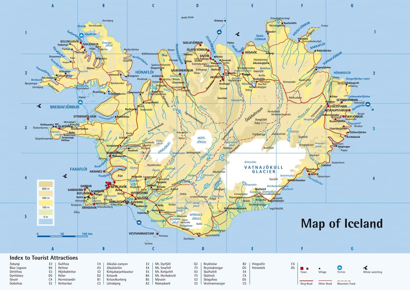 Map Of Iceland 15 Tourist Maps Of Iceland Europe
