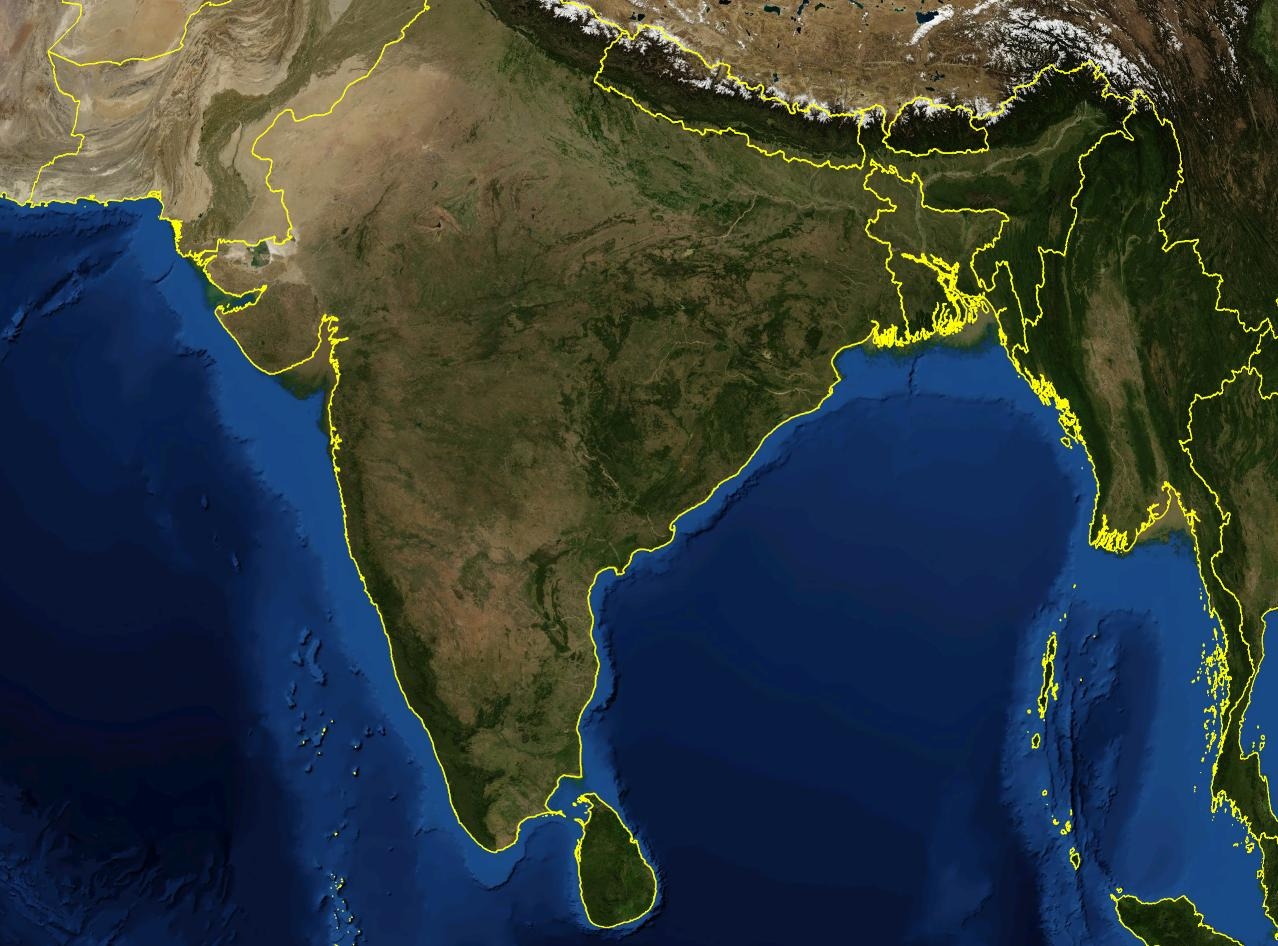 Map Of India Satellite Sky View And View From Satellite Of India