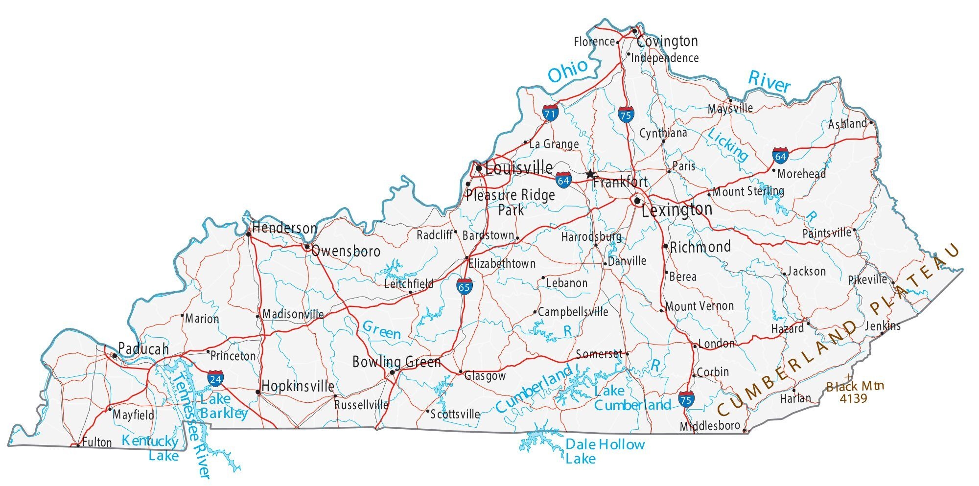 Kentucky County Map Printable