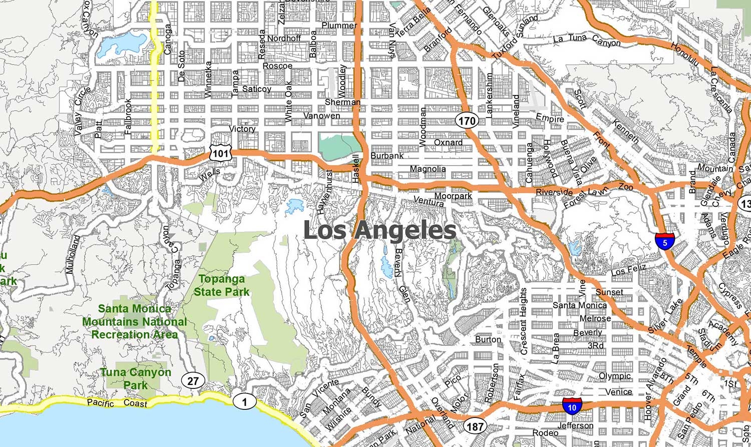 Map Of Los Angeles California GIS Geography