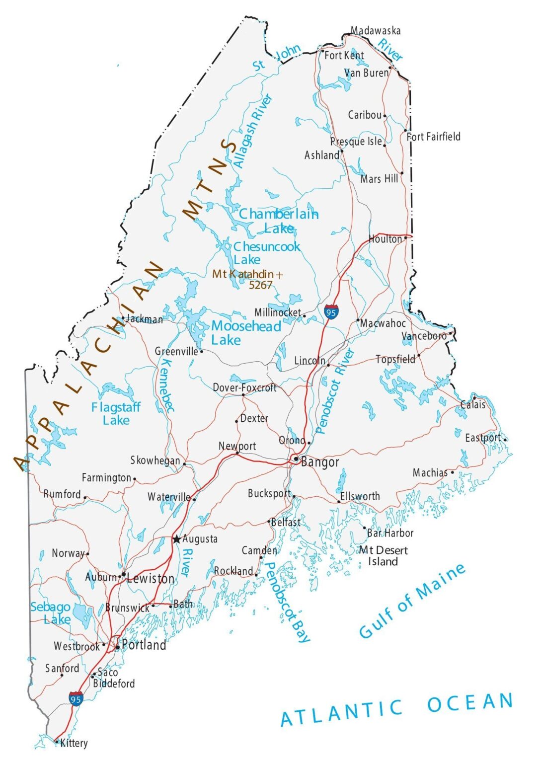 Printable Maine Map Template Free Printable Map Of Maine Cities And Roads Gis Geography 1089x1536 