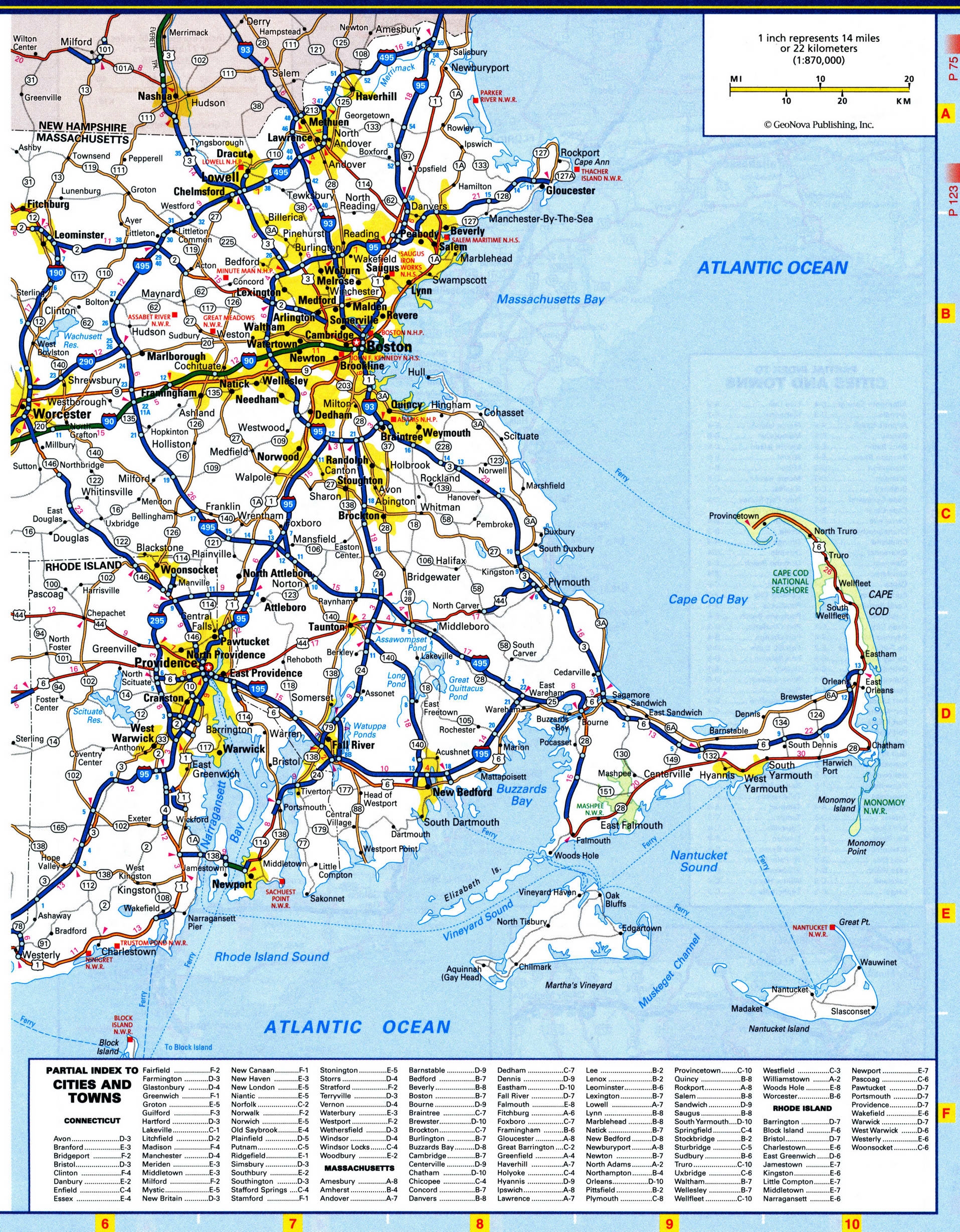Map Of Massachusetts Roads And Highways Large Detailed Map Of Massachusetts With Cities