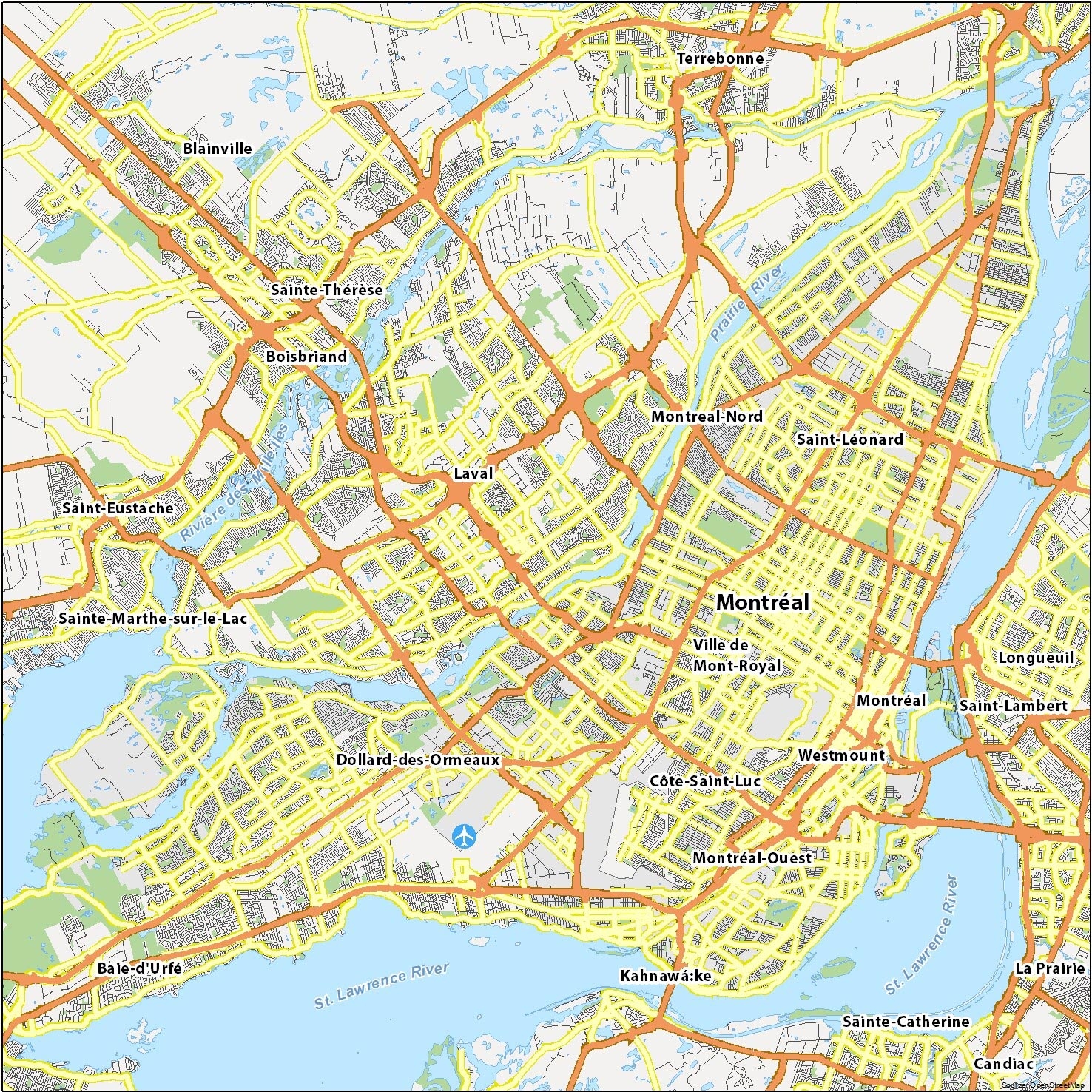 Map Of Montreal Quebec GIS Geography