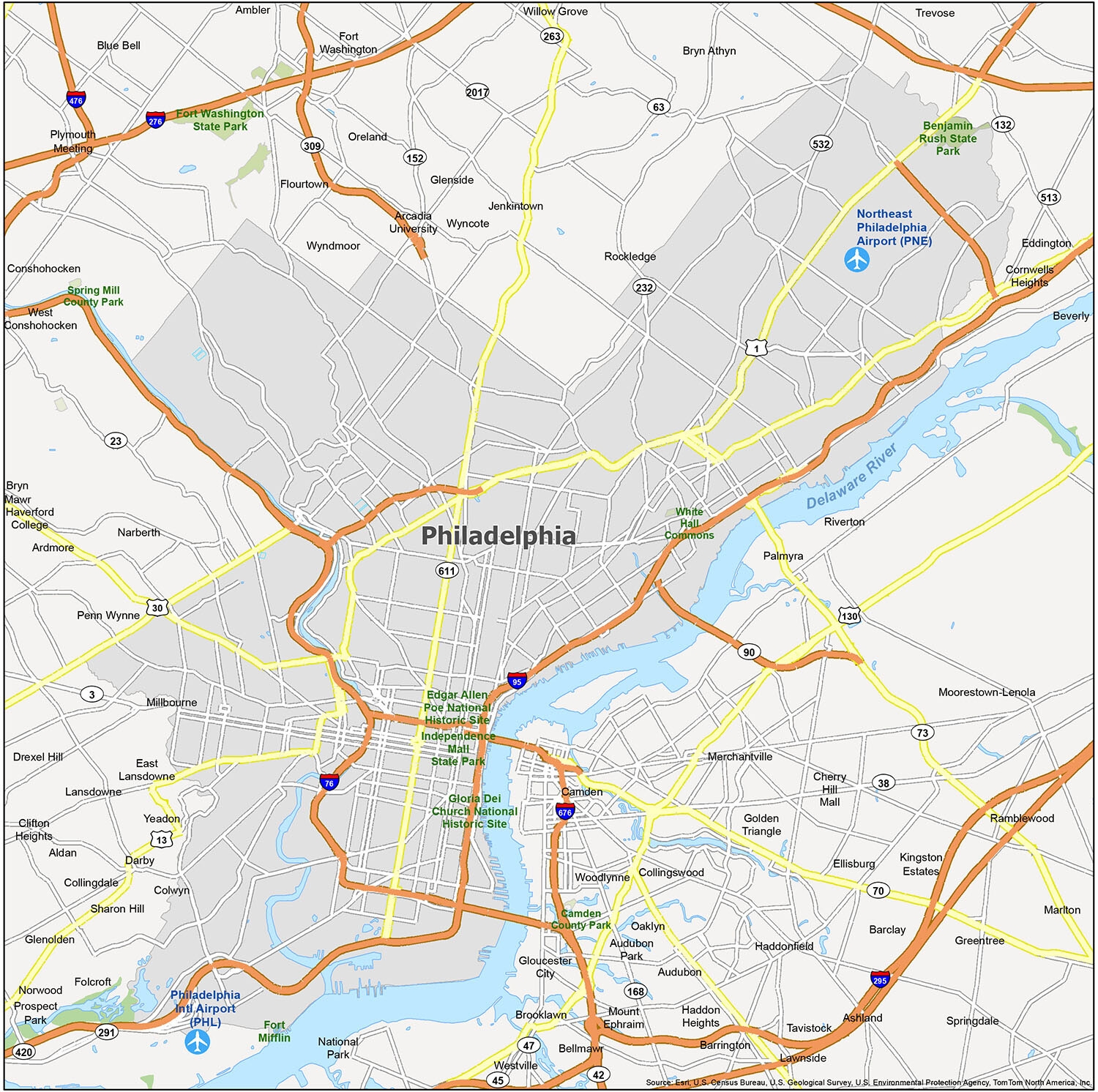 Philadelphia City Map Printable