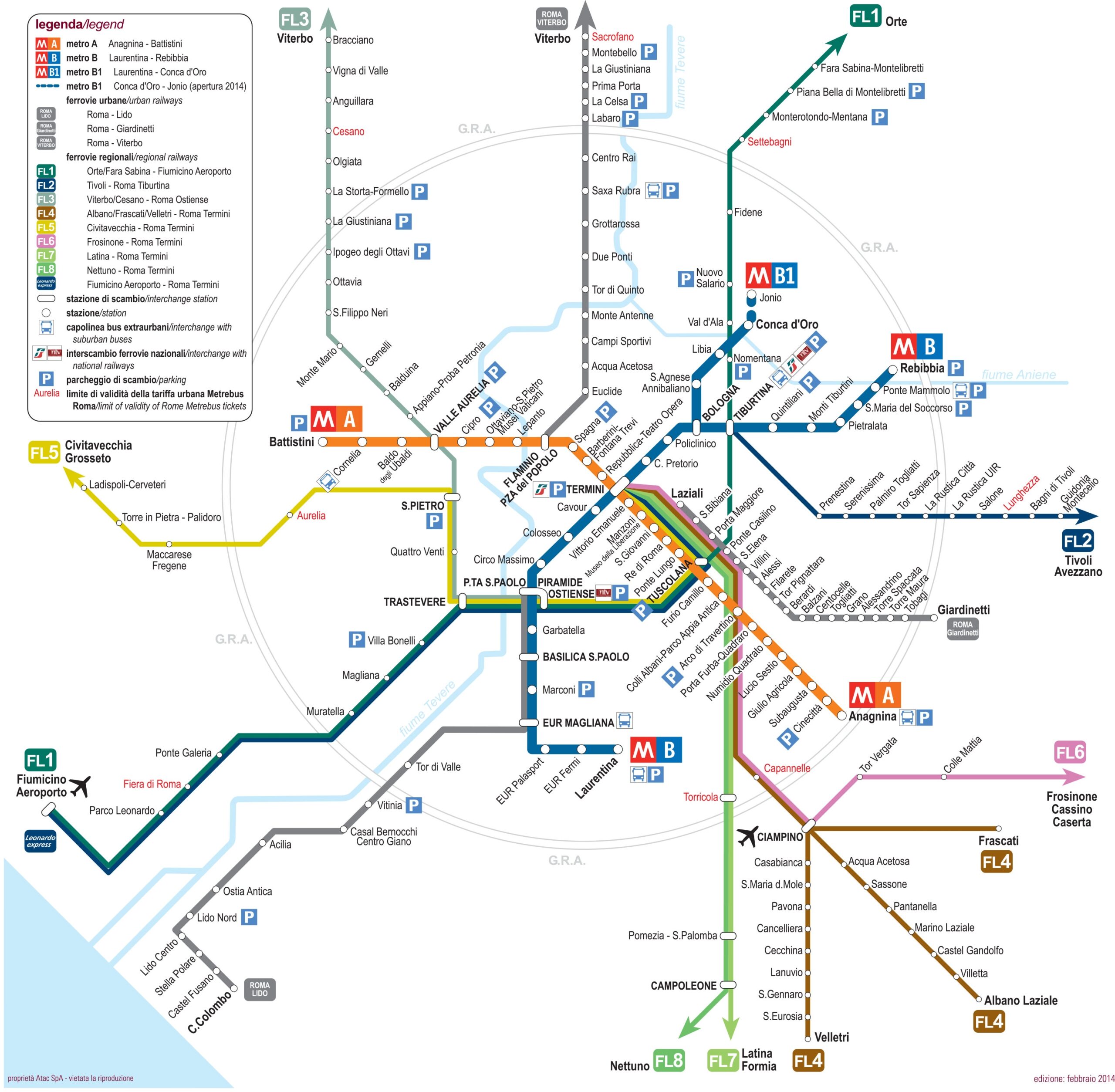 Map Of Rome Subway Underground U0026 Tube metropolitana Stations 