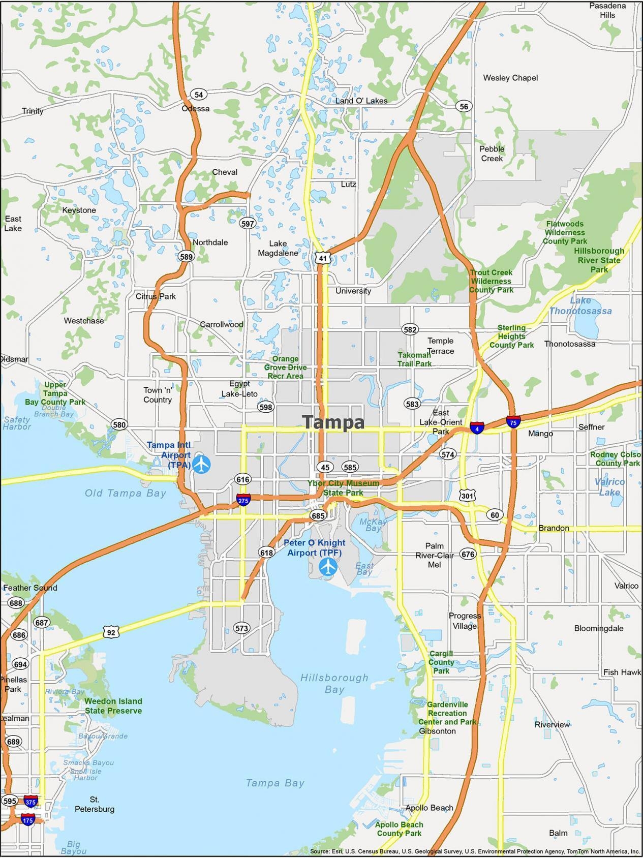 Map Of Tampa Florida GIS Geography