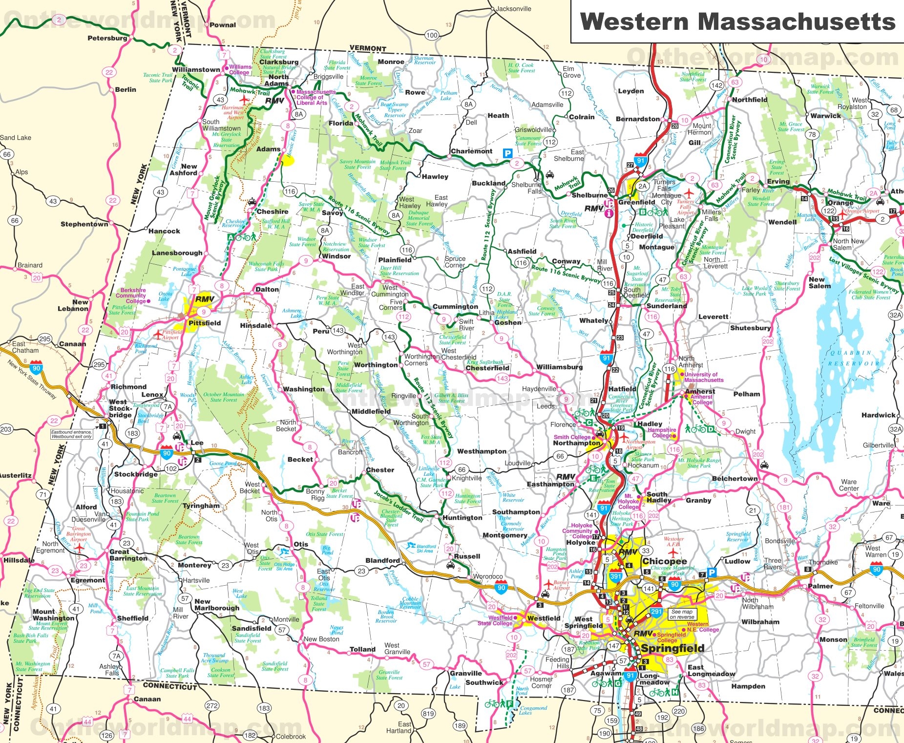 Printable Road Map Of Massachusetts