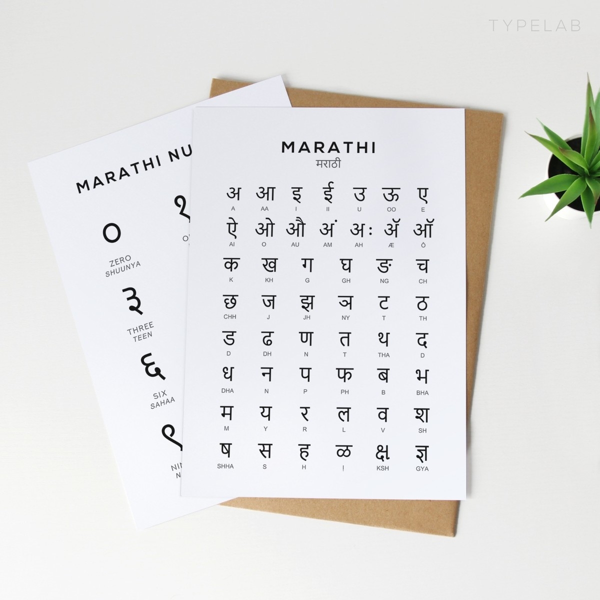 Marathi Alphabet Print Educational Wall Art Language Learning Poster EBay