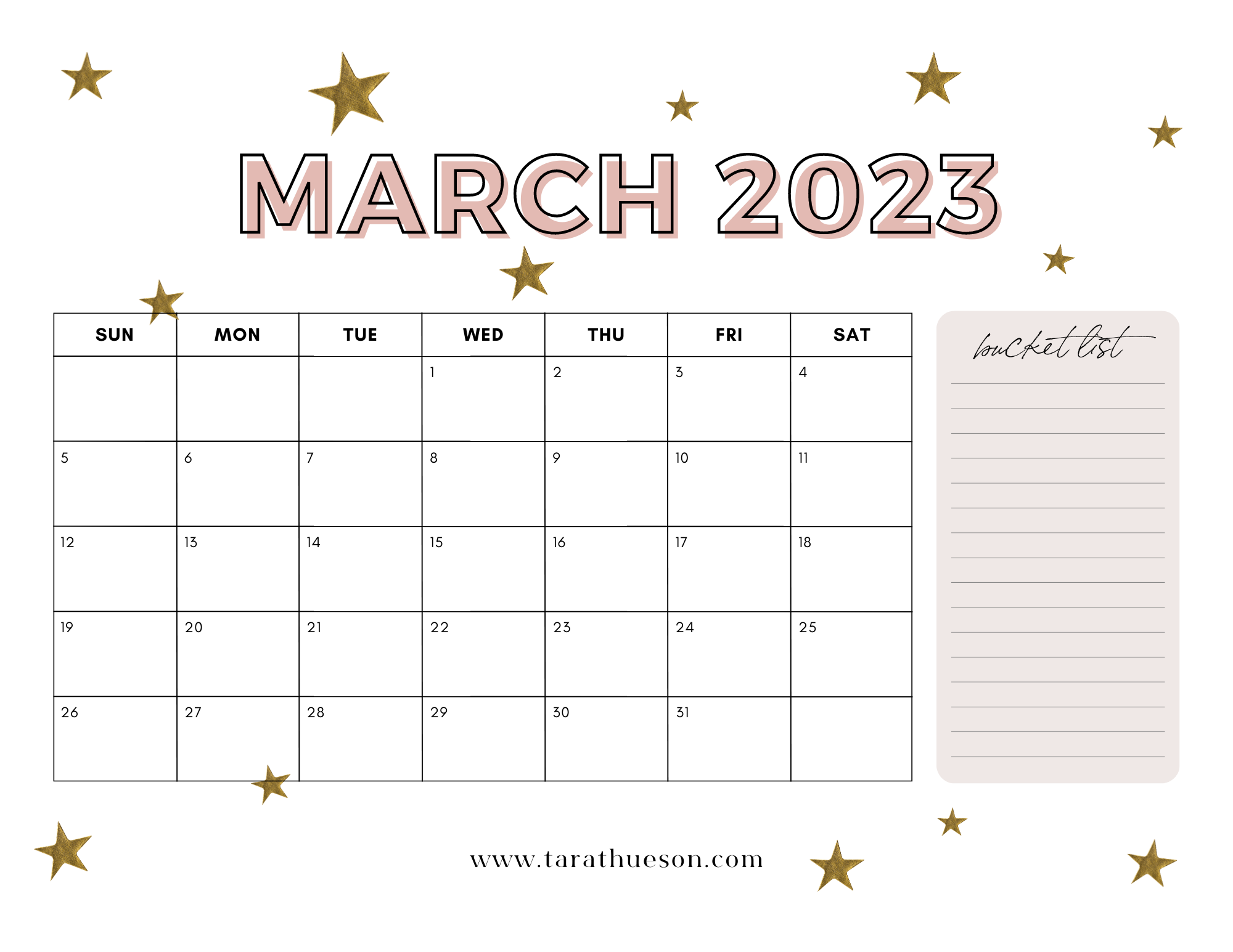 March Printable Calendar