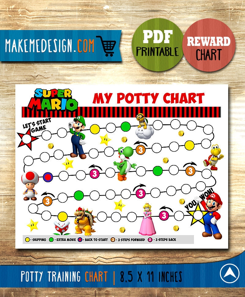 Mario Mario Potty Reward Chart MakeMeDesign