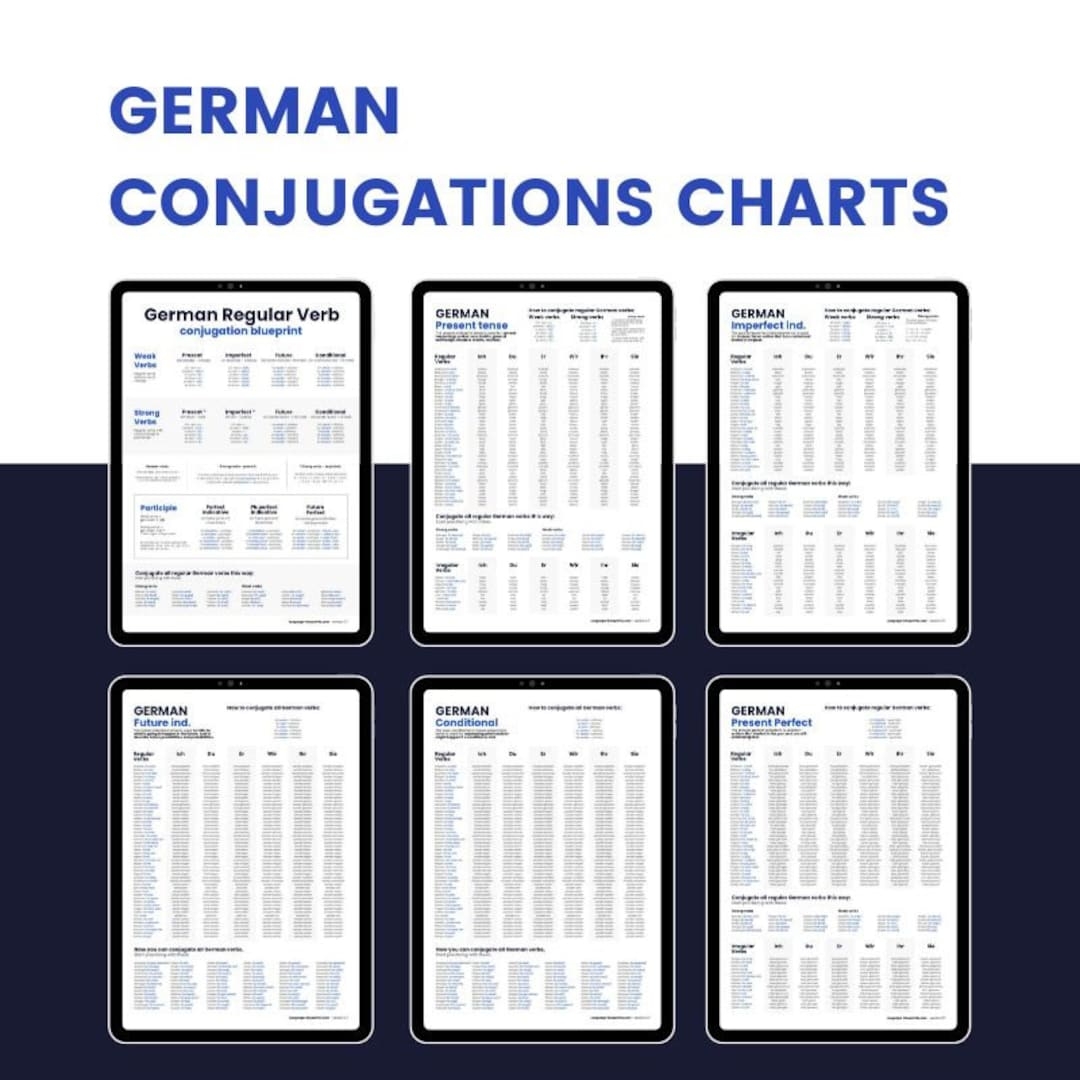 Master German Verbs Full Conjugation Set Etsy
