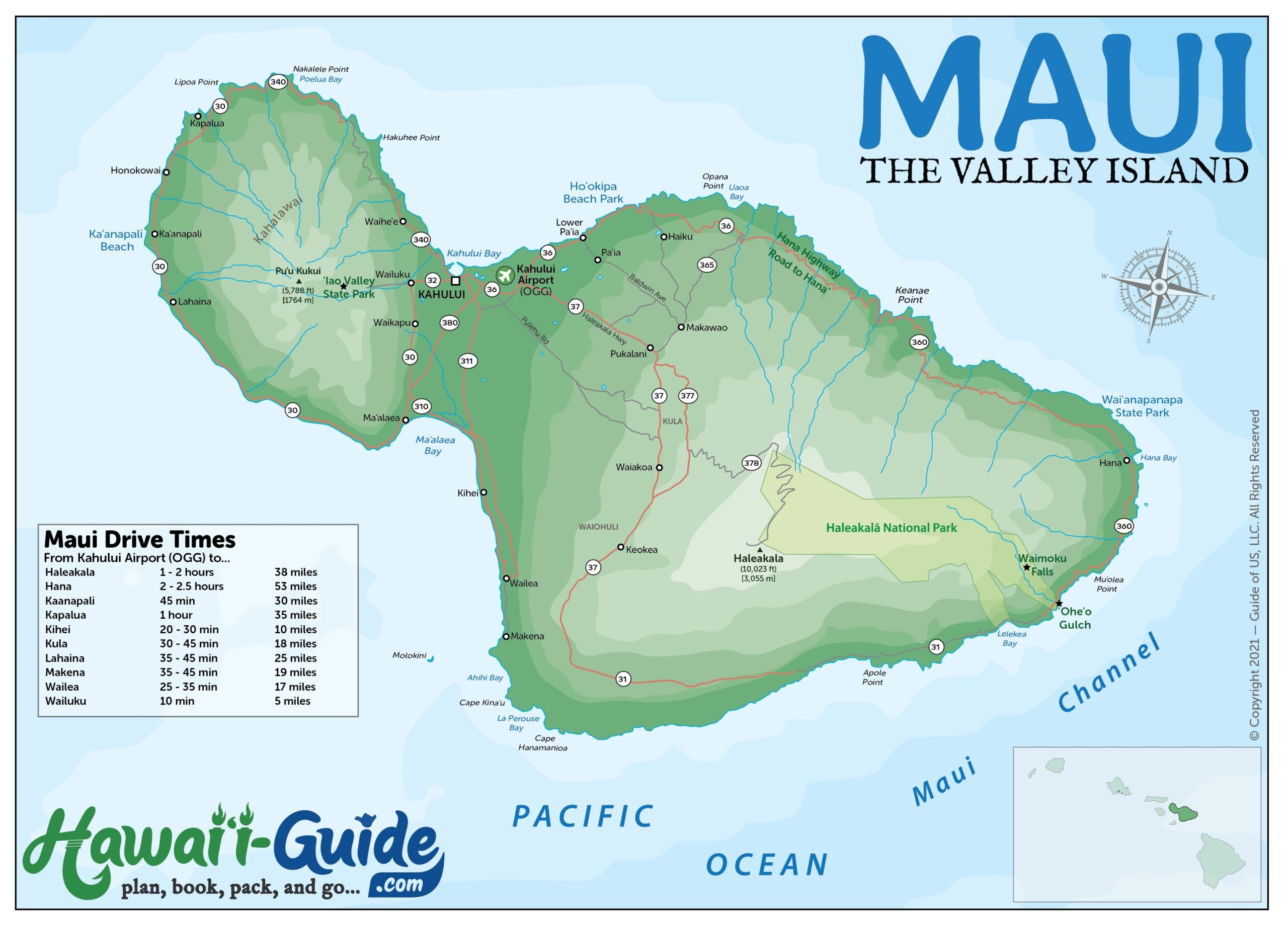 Maui Maps Updated Maui Road U0026 Travel Map