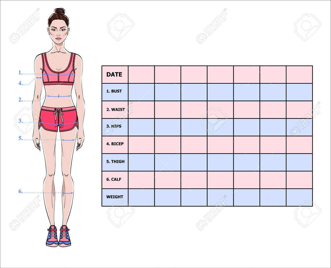 Body Measurement Charts For Weight Loss