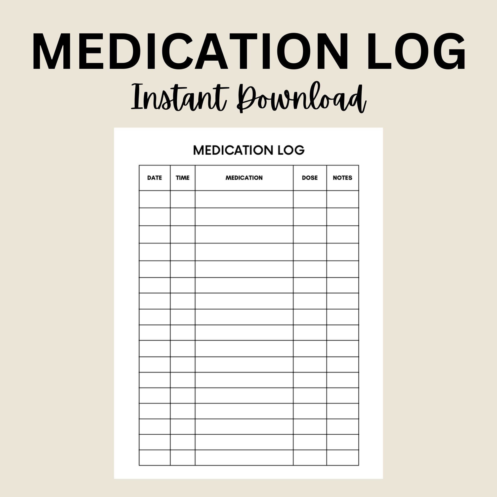 Printable Medicine Chart