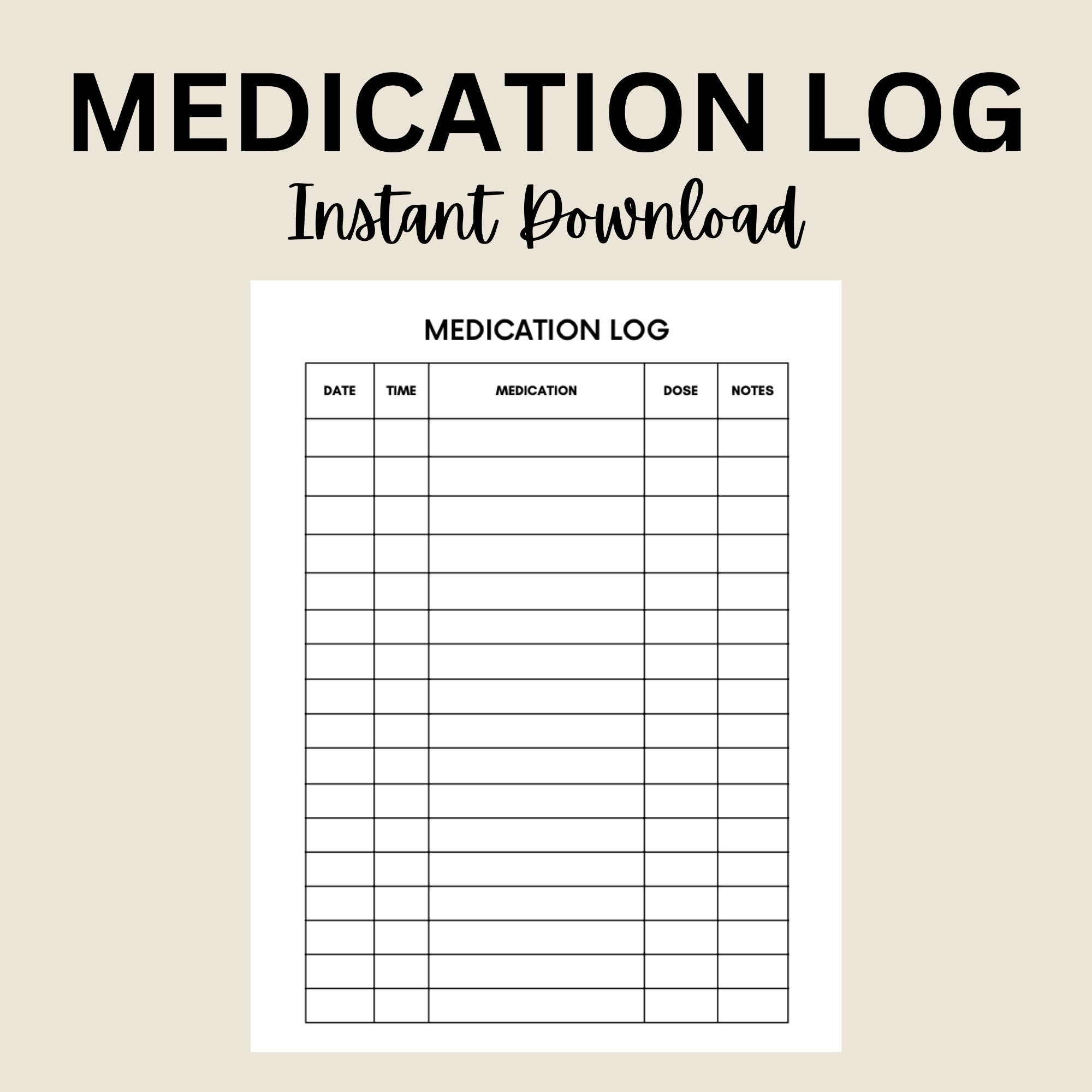 Medication Log Printable Medication Tracker Medication Chart Daily Worksheets Library