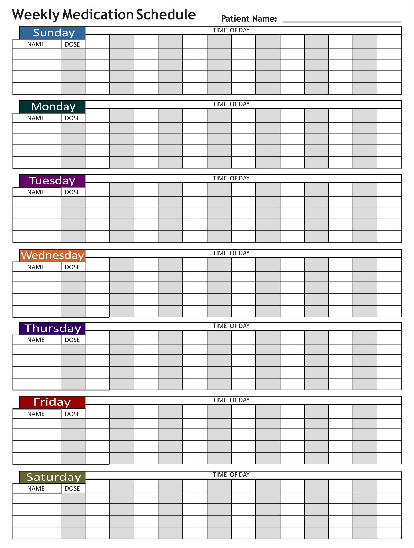 Medication Schedule 10 Free PDF Printables Printablee