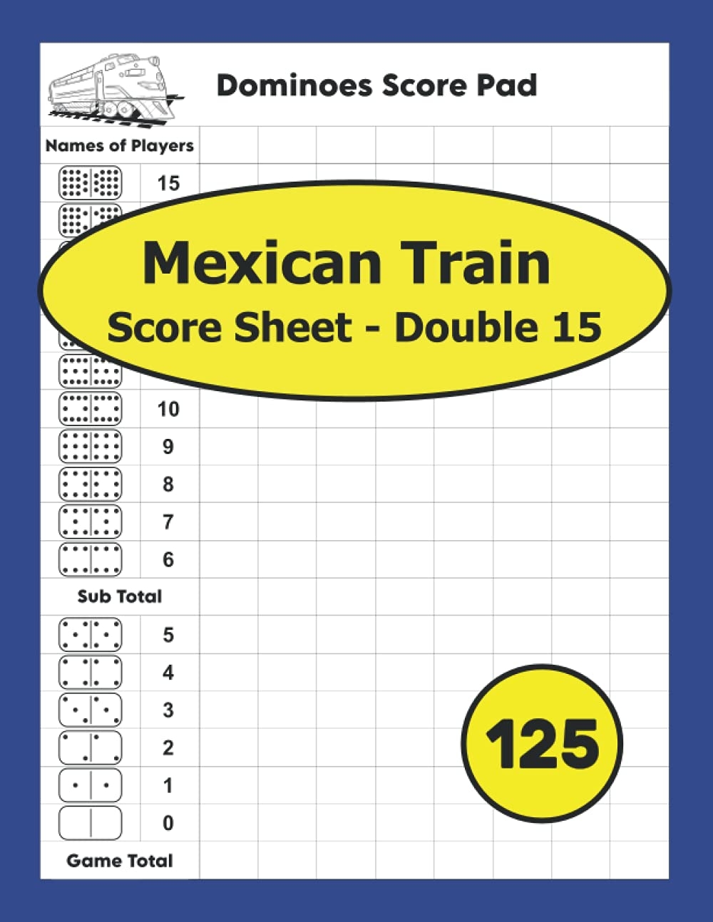 Printable Mexican Train Score Sheet Printable Mexican Train Score Sheet