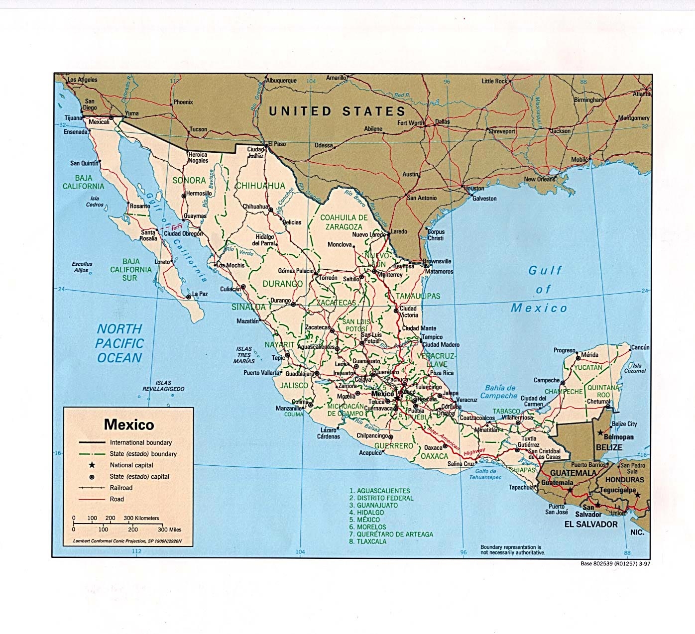 Map Of Mexico Printable