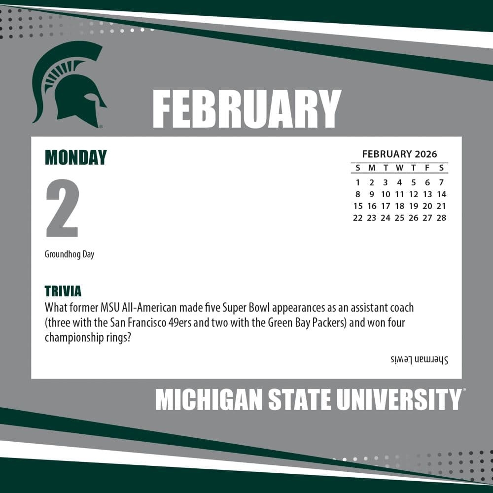 Michigan State Spartans 2026 Desk Calendar Calendars Michigan State Spartans 2026 Desk Calendar Calendars