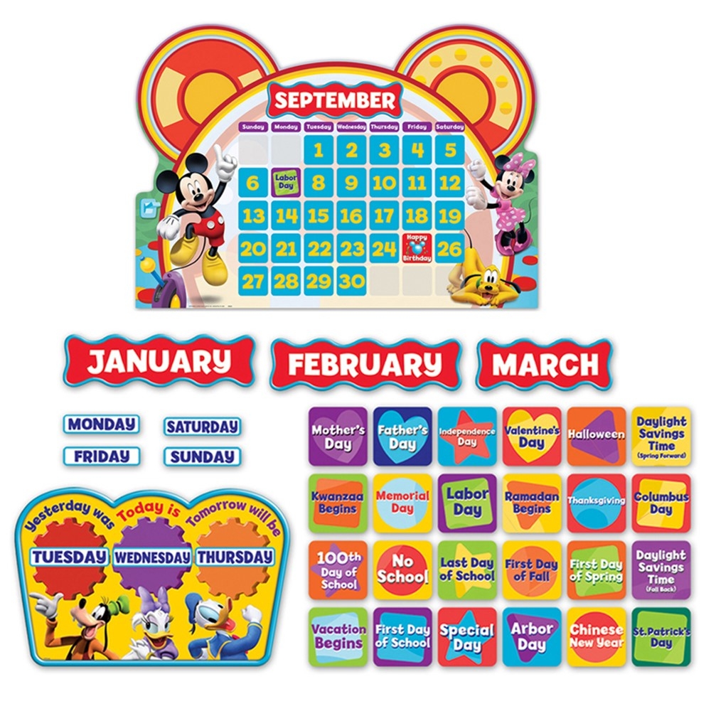 Mickey Mouse Clubhouse Calendar Bulletin Board Set EU 847535 Eureka Calendars