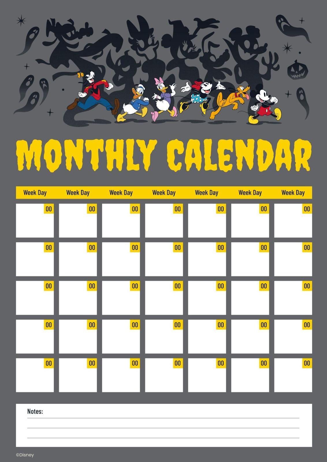 Mickey Mouse Halloween Month Calendar Presentation