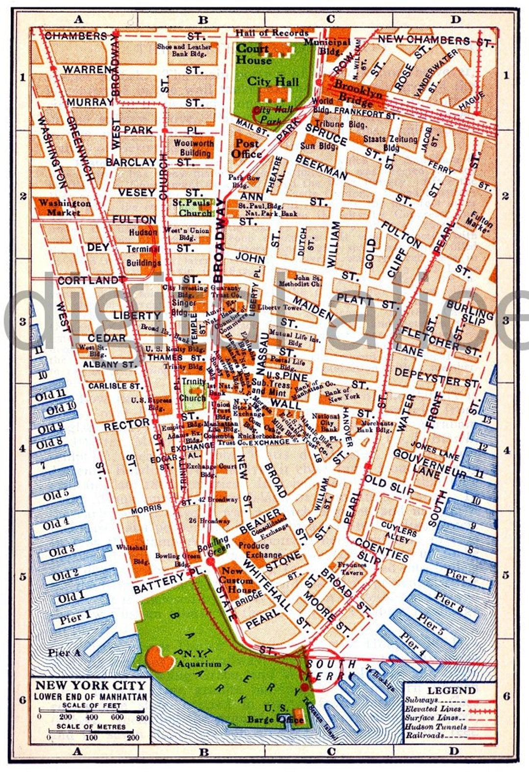 Midtown Manhattan Times Square Map Red Paw Technologies Worksheets Library