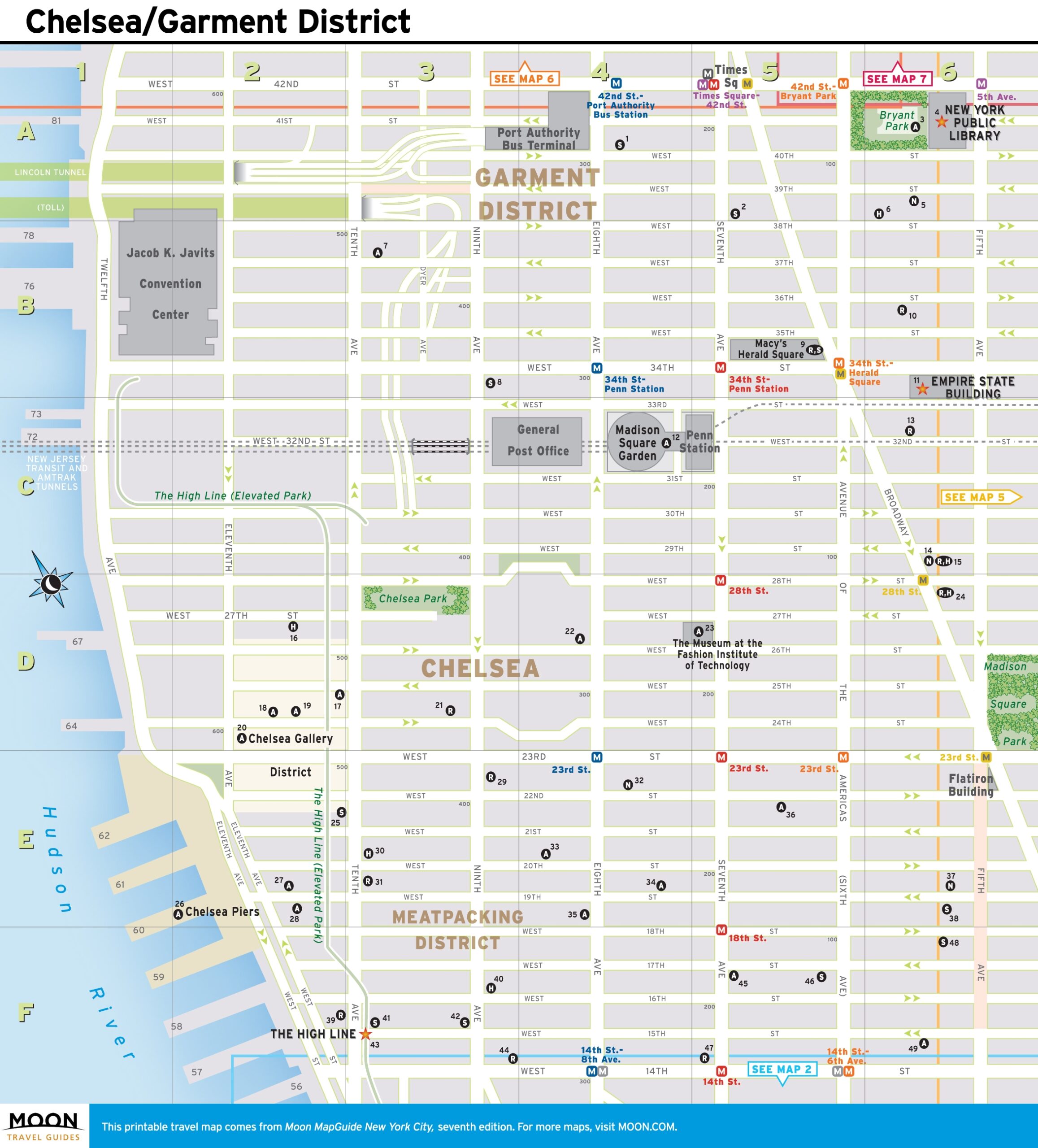 Midtown Manhattan Times Square Map Red Paw Technologies Worksheets Library