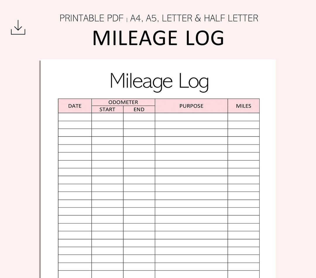 Free Printable Mileage Sheets